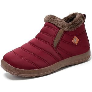 Snowboots Heren Dames Winter Warme Schoenen Gevoerde Enkellaarzen Lichtgewicht Antislip Katoenen Waterdichte Laarzen (Color : Red, Size : 38 EU)