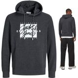 JACK & JONES Sweatshirt  antraciet / wit
