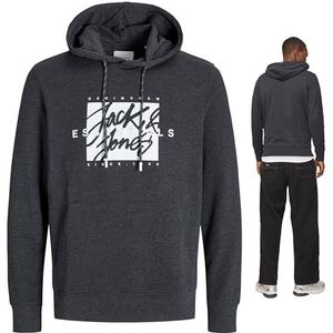 JACK & JONES Sweatshirt  antraciet / wit