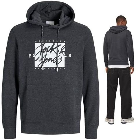 JACK & JONES Sweatshirt  antraciet / wit