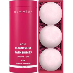 Badzout - Rose Vanilla Bath Bomb - Mega Foaming Bubbles - Infused with Stress Relief Jasmine