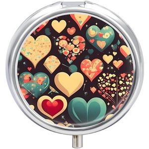 Hart Crush Bloem Pillendoos Mini Pillen Case Pocket Pil Case voor Mannen Reizen Pillendoos Leuke Pil Organizer 3 Compartiment Geneeskunde Pil Organizer Pil Container Pil Houder