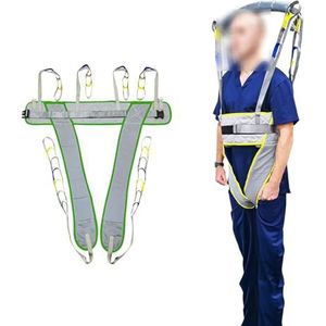 Patiëntenloopband, volledige lichaamsband, sta- en loophulpmiddel, voor ouderen, gedeelde beenband, patiëntenlift, toiletband voor douchegebruik thuis, ondersteunende beentrainer(Green)