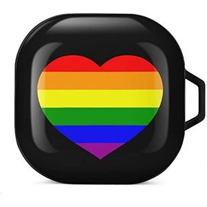 LGBT Gay Pride vlag oordopjes hoesje compatibel met Samsung hard shell beschermhoes zwart stijl