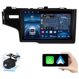 Android 14.0 2 Din Autoradio 9"" Touchscreen Auto Stereo voor Honda Jazz Fit 2014-2015 met Draadloze Carplay Android Auto GPS navigatie AHD Omgekeerd beeld Stuurwielbediening(B,P1(1G+32G))