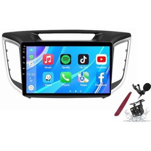 Android 14 Autoradio Sat Navi voor H-yundai IX25(2014-2018) 9 Inch Touchscreen Multimedia Speler met Draadloze Carplay GPS Navigatie FM RDS Bluetooth 5G-WiFi SWC DSP,M100s