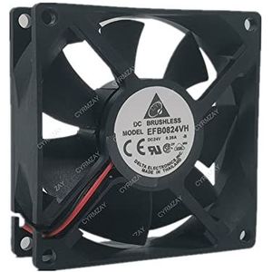 CYRMZAY Compatibel voor Delta EFB0824VH 8025 24V 0.26A 8cm 2-Wire Cooling Koelventilator