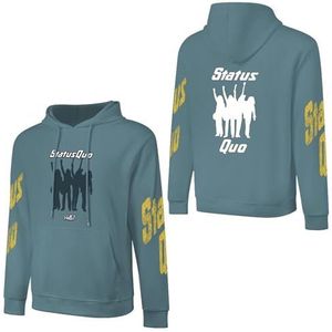 LSMCCOTP Sta-tus Logo Qu-o Katoenen Hoodie Pullover Heren Lange Mouw Sweatshirt Met Zak Voor Mannen Zachte Zwarte Hoody Basic Casual Fans Merch 3XL, Grijze Blauwe stijl, S