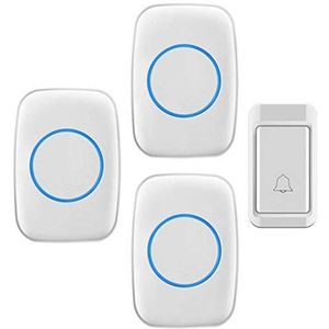 Draadloze deurbel Waterdichte draadloze deurbel 120M 38 tonen Geen batterij Plug-in verpakking van 4 Zwart/Wit(White)