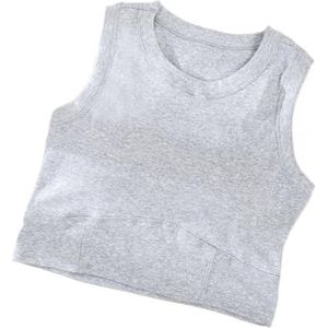 FSUFW Ronde hals Mouwloos Mooi Terug Vest Met Vaste Cup Ondergoed Verpakt Rond De Borst