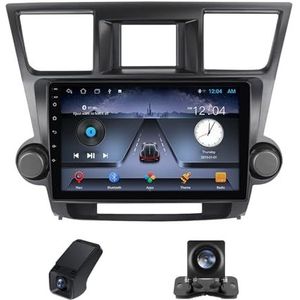Android autoradio geldt voor Toyota Highlander 2 2007-2013 Carplay Android Auto,10 inch 2.5D touchscreen auto radio met GPS navigatie Bluetooth RDS WiFi stuurwiel afstandsbediening(NF-1)