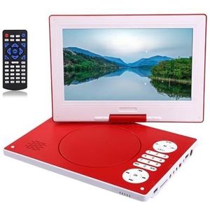 Reis-dvd-speler, Draagbare VCD DVD CD MP3 MP4 USB Speler HD 9 Inch Scherm Kaart U Disk Afspelen En Video Input Output FM Radio Luidsprekers(Rosso)