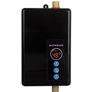 CEIEVER elektrische doorstroomboiler zonder reservoir, met led-display, 220 V, 5500 W, onmiddellijke verwarming voor de douche in de badkamer, elegant zwart