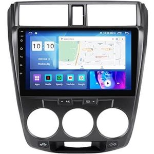Android 12 Autoradio 10 Inch Touchscreen Voor Honda City 2008-2013 Met Draadloze CarPlay Android Auto GPS Navigatie Bluetooth DAB WiFi 4G SWC Mirror Link (Color : A, Size : M100S - 4 Core 1+16G WIFI
