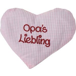 Warmtekussen hart met spreuk, korrelkussen, rapzaadkussen, geboortegeschenk, verjaardagscadeau - Rosa Opas Liebling