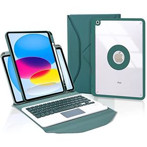 ZOMUN Bluetooth-toetsenbordhoes voor iPad 10e generatie | iPad (A16) 11e generatie, afneembare beschermhoes | Bluetooth-toetsenbord (Touch-muis) | Pensleuf | Origami-stijl standaard