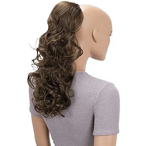 CAISHA 45cm Haarstukje Vlecht Paardenstaart Haarextensies Volumineus Golvend Bruin PH18