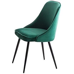 GEIRONV 1 Stuk Eetstoel,45×43×80cm voor Restaurant Hotel Receptie Stoel Moderne Eenvoud Fluweel Zwarte Benen Bureaustoel Eetstoelen (Color : Green, Size : 45x43x80cm)