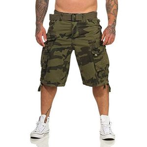 Geographical Norway Panoramique Herenshorts, basic, camouflage, khaki, M