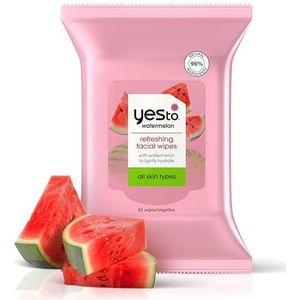 Yes To Watermelon - Refreshing Facial Wipes - VEGAN - Alle Huidtypen - Gezichtsreiniging - 40 Wipes - Reinigingsdoekjes