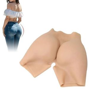 Adima Dames Siliconen Butt Panty Grote Kont en Heup Verbetering Slipje Open Kruis Nep Kont Pads Lifter Control Broek voor Cosplay,ivoor,1.2