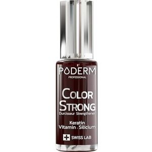 PODERM Nagelverharder Lak – Rood Zwart – 8ML | Versterkt Zwakke, Breekbare & Broze Nagels | Verrijkt met Biotine, Silicium & Keratine | Ontwikkeld door een Podoloog – Swiss Made