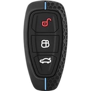 Autosleutel beschermhoes Siliconen Autosleutel Case Cover Voor Ford Voor Mondeo Voor Focus Voor Fiesta Voor Kuga C-Max S-Max MK3 MK4 Auto 3 Knoppen Sleutel Protector Sleutel Shell(Smart key Red Line)