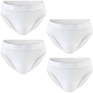 Hunter&Hawks Set van 4 herenslips van bamboe-viscose, S-6XL, herenslip en ademend, vochtafstotende eigenschappen voor frisheid en ontspanning, Wit, L