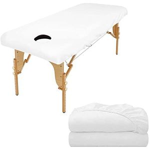 Luriseminger 2 Stuks Massagetafelhoes met Gat, 70 x 190cm Waterdichte Massagebeschermhoes Wasbare Sanitaire Barrière Beschermhoes Massage Bed Cover voor Schoonheidssalon SPA Tattoo Hotels