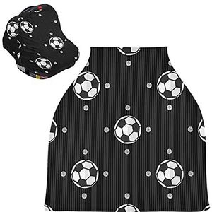 Zwarte Voetbal Zilveren Dot Baby Autostoelhoes Luifel Stretchy Nursing Covers Ademend Winddicht Winter Sjaal voor Baby Borstvoeding Jongens Meisjes