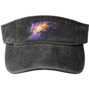 LAMAME Galaxy in The Universe Gedrukt Lege Top Baseball Sun Cap Verstelbare Sport Cap, Zwart, 5-7