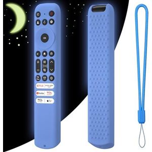voor TCL RC813 FMB1/RC923 FMB3 Afstandsbediening Cases Covers Sleeve Shell Beschermende Siliconen Voor TCL Smart TV RC902V FMR1 FMR4 FMR5 Afstandsbediening (Luminous Blue)