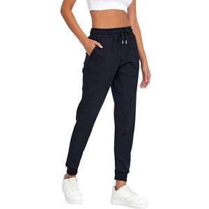 COMEOR Joggingbroek voor dames, lange katoenen sportbroek, trainingsbroek, vrijetijdsbroek, sweatpants met normale pasvorm voor fitness, yoga, vrije tijd, zwart, XXL