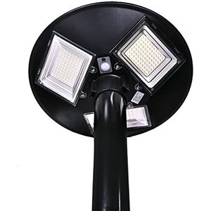 Jandei - LED-straatverlichting op zonne-energie 1500 lumen, voor buiten IP65, batterij en afstandsbediening inbegrepen, aanwezigheidssensor 6-8 m, koud wit, park, tuin, binnenplaats, straten