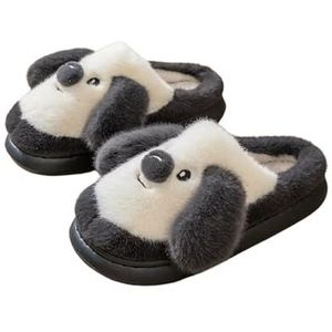 Sloffen Leuke Hond Katoenen Pantoffels Kawaii Cartoon Puppy Dierenpantoffels Herfst & Winter Warm Paar Slippers Gezellige Indoor Pluche Huisschoenen voor Dames Heren Comfortabele Pantoffels