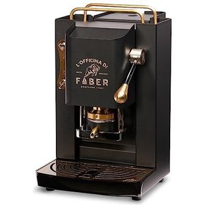 Faber PRO Total Deluxe Koffiezetapparaat van messing, 44 mm ese papier (zwart)