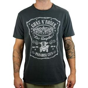 AMPLIFIED Shirt 'GUNS N ROSES'  donkergrijs / wit