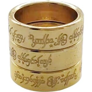 VIHEEVA Magische sterke magnetische ring voor professionele goochelaarrekwisieten podium magische trucs magische ringen (goud met woorden, 18 mm)
