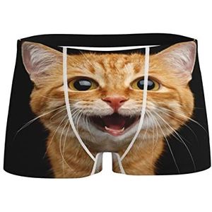 GUAMAG Funny Cat Boy'S Boxer Slips Katoen Ondergoed Stretch Ademende Trunks Shorts, Meerkleurig, XL