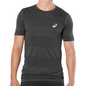 ASICS Sport Naadloze Heren Running Fitness Knit T-Shirt Shirt Tee Donkergrijs - XXL, Grijs, XXL
