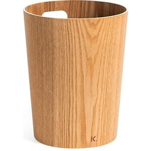 KAZAI. Echte Houtafval Papierbak ""Börje"" | Moderne Houten Papieren Mand voor op Kantoor, Kinderkamer, Slaapkamer en meer | 9 liter | As