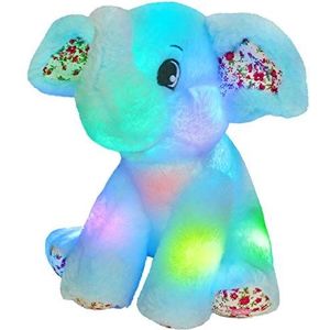 BSTAOFY Licht omhoog Olifant Zachte Pluche Speelgoed Gezellige Floppy LED Knuffels Slaapliedjes Nachtlampje Bedtijd voor Kinderen Verjaardag Valentijnsdag voor Peuters 12''