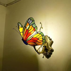 Tiffany Stijl Wandlamp, Tiffany Wandlamp, Vlinder Wandlamp, Glas-In-Lood, Gebruikt In Gangen, Balkons, Trappen