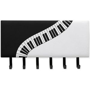 Yin Yang Pianotoetsen Sleutelhangers met 6 Haken Grote Wandgemonteerde Sleutelhouder voor Entryway
