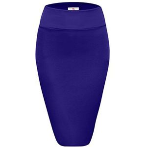 NYL Womens Scuba onder de knie hoge taille kantoor kokerrok, koningsblauw, 3XL