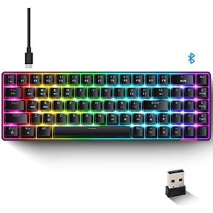 AK692 60% Bluetooth/draadloos/bedraad toetsenbord met 18 RGB-licht, hot swappable programmeerbaar aangepast computertoetsenbord