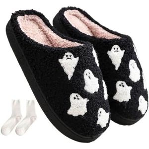 Halloweenpantoffels for dames, heren Fuzzy Memory Foam pantoffels Gezellige comfortabele pluche warme huispantoffels(Style 2,42-43)