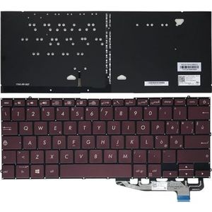 UX391 IT Italiaans Frans UK Verlicht Toetsenbord Voor ASUS voor Zenbook UX391UA UX391FA voor AZERTY Rode Laptop Toetsenborden 0KNB0-2609FR00(Italian Red)