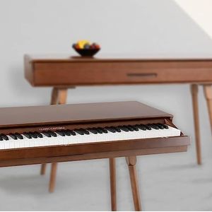 Classic Cantabile DP-730 WN Digitale piano Keyboard met 88 toetsen en hamermechaniek - Tafel met ingebouwde digitale piano - Inclusief muziekstandaard en drie pedaaleenheid - Compatibel met USB MIDI