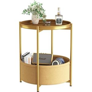 HOMCOM Set van 2 salontafels, ronde bijzettafel, koffietafel met